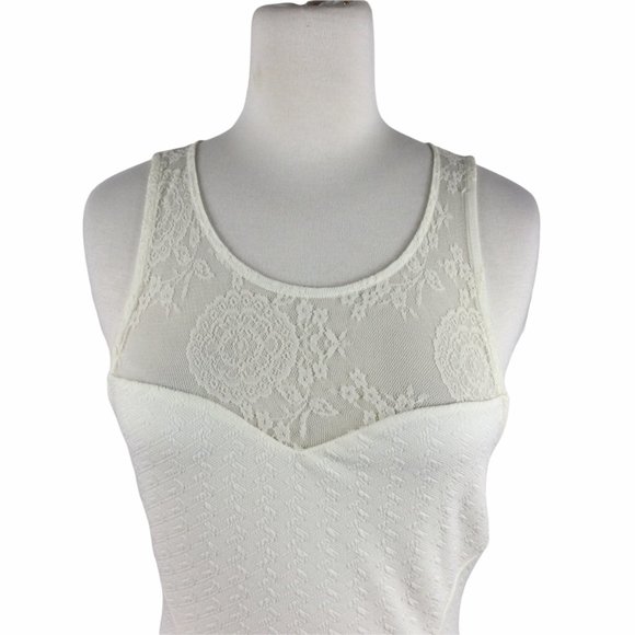 Monteau Sleeveless White Dress, Lace Top, M, 2/$20 - Picture 3 of 6
